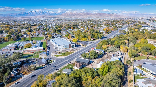 aerial view featuring a mountain view