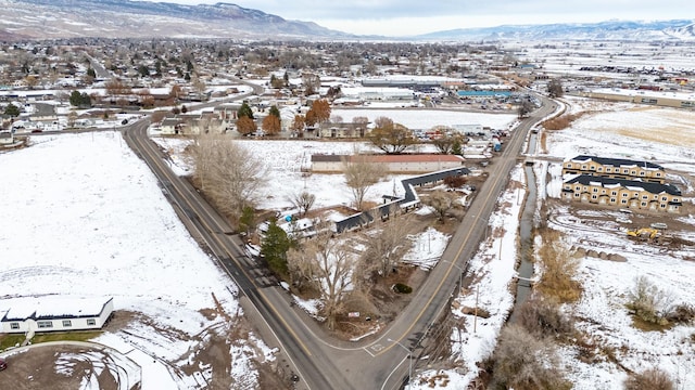 1180 S Cove View Rd, Richfield, UT 84701 - snowy aerial view with a mountain view