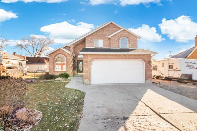 front facade with a garage