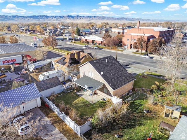 bird's eye view featuring a mountain view