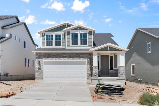 craftsman-style house featuring a garage