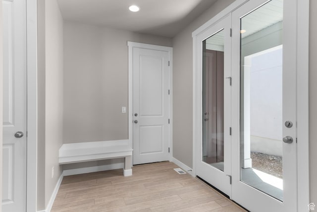entryway featuring light hardwood / wood-style flooring