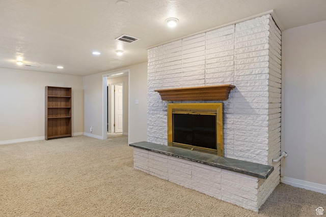 173 W 850 S, Orem, UT 84058 - unfurnished living room featuring a brick fireplace, carpet floors, baseboards, and recessed lighting