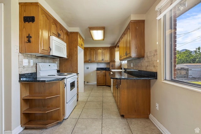 173 W 850 S, Orem, UT 84058 - kitchen with white appliances, brown cabinetry, tasteful backsplash, and a sink