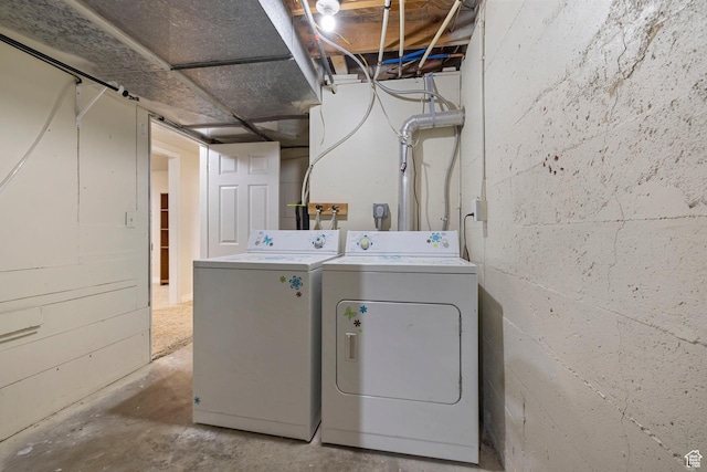 173 W 850 S, Orem, UT 84058 - washroom with washer and clothes dryer and concrete block wall