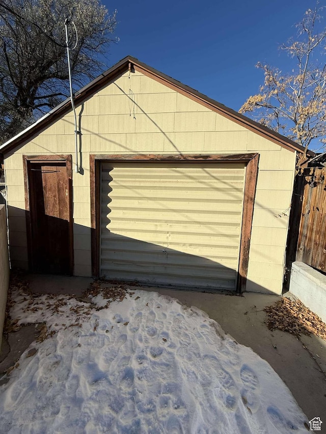 view of garage