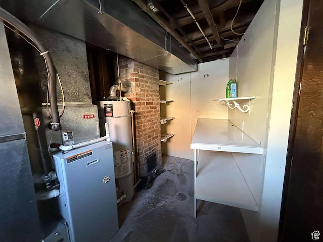 utilities featuring gas water heater