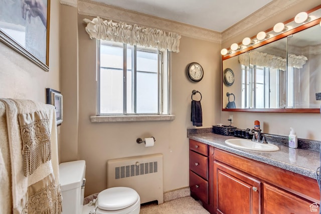 130 S 1300 E 703 &4, Salt Lake City, UT 84102 - bathroom featuring radiator, vanity, and toilet