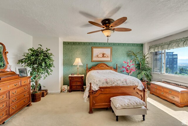130 S 1300 E 703 &4, Salt Lake City, UT 84102 - carpeted bedroom with a textured ceiling and ceiling fan