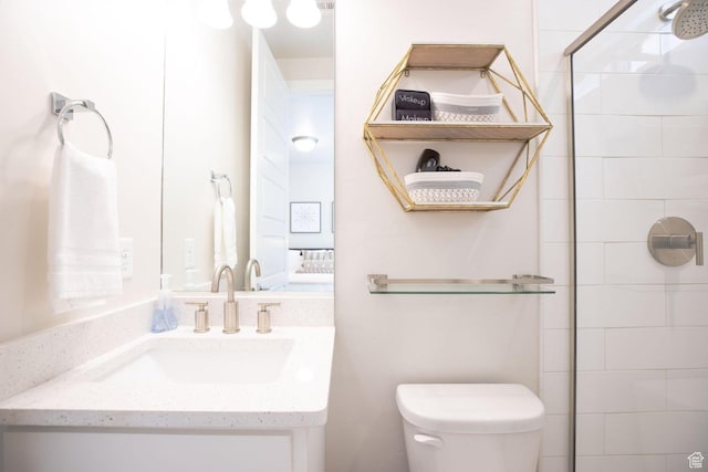 2306 N Park Dr Unit 43, Washington, UT 84780 - bathroom featuring vanity, an enclosed shower, and toilet