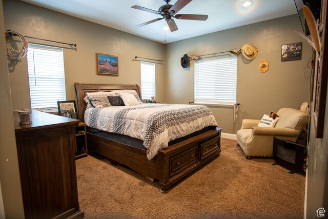 159 S 400 E, Annabella, UT 84711 - bedroom featuring light colored carpet, a ceiling fan, recessed lighting, and baseboards