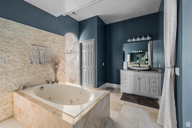 4487 W Tee Box Dr, South Jordan, UT 84009 - bathroom featuring vanity and a whirlpool tub