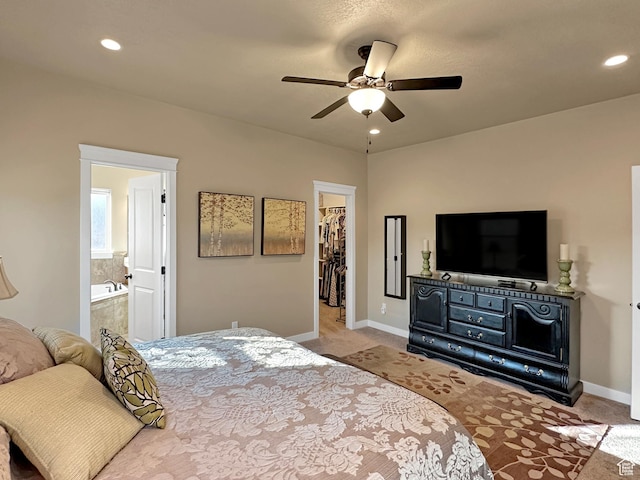 1313 N 250 E, Brigham City, UT 84302 - carpeted bedroom featuring a spacious closet, baseboards, recessed lighting, a closet, and ensuite bath