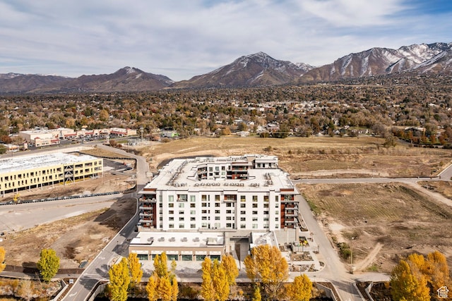 aerial view featuring a mountain view