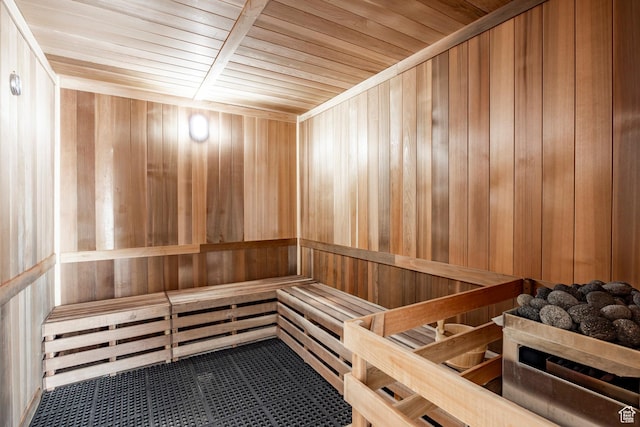 view of sauna