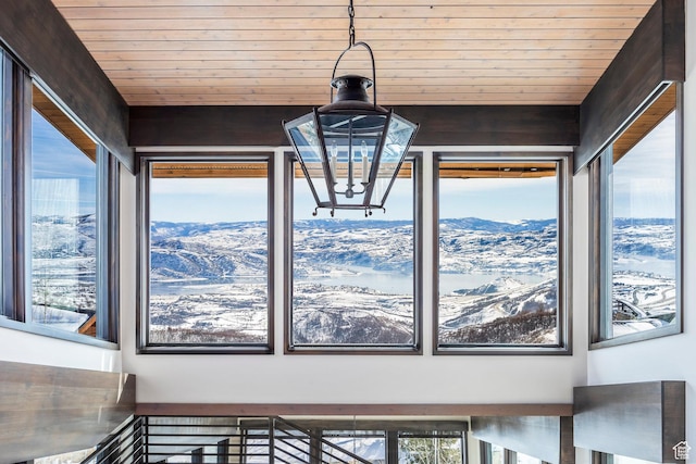 2848 W Deer Pointe Dr, Park City, UT 84060 - detailed view of wood ceiling and a mountain view