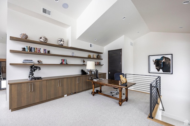 2848 W Deer Pointe Dr, Park City, UT 84060 - home office with vaulted ceiling and light colored carpet