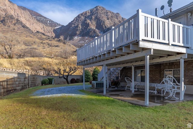 1158 E 650 N, Ogden, UT 84404 - view of yard featuring a patio area, stairway, and a mountain view