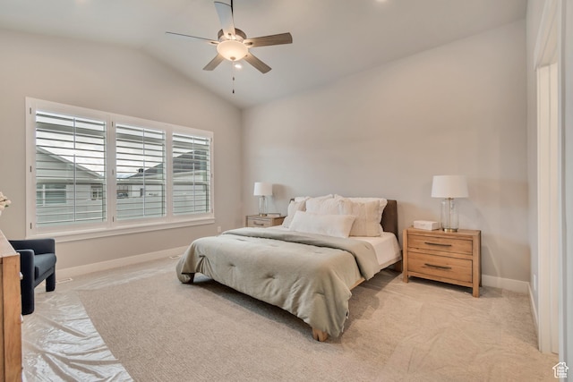 3527 W Haven Aire, South Jordan, UT 84095 - carpeted bedroom featuring baseboards, a ceiling fan, and vaulted ceiling