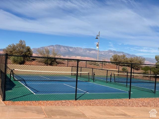 3260 Retreat Dr S, Hurricane, UT 84737 - view of tennis court with a mountain view