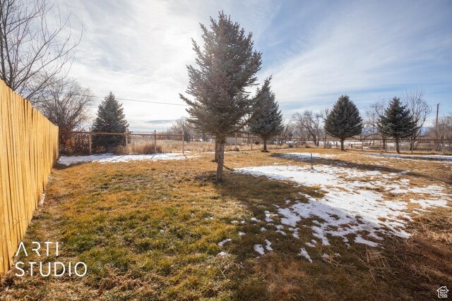 view of yard featuring a rural view