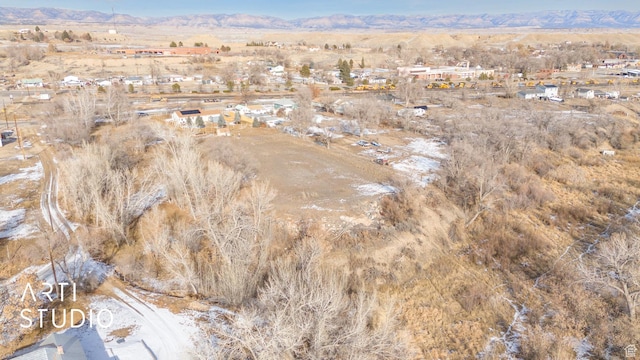 aerial view with a mountain view