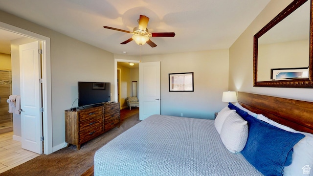 668 W 0470 N, Moab, UT 84532 - bedroom featuring ceiling fan and light hardwood / wood-style floors