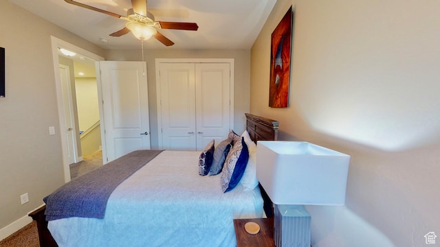 668 W 0470 N, Moab, UT 84532 - carpeted bedroom with ceiling fan and a closet