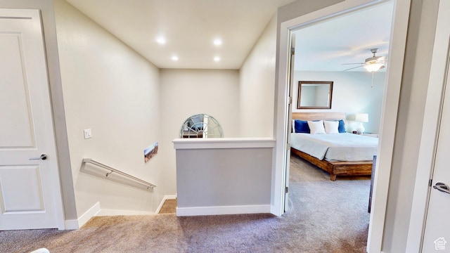 668 W 0470 N, Moab, UT 84532 - corridor featuring carpet floors, an upstairs landing, and recessed lighting