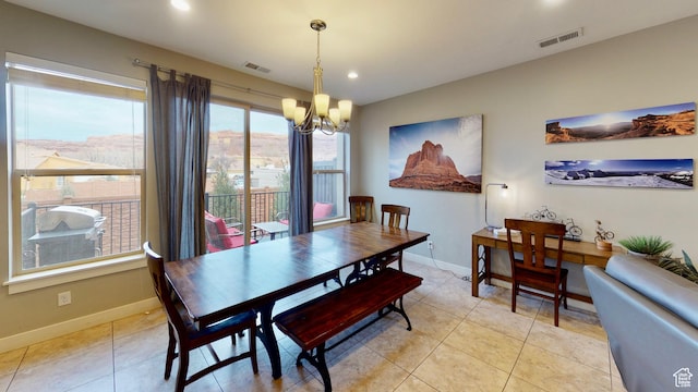668 W 0470 N, Moab, UT 84532 - tiled dining room with a chandelier