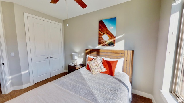 668 W 0470 N, Moab, UT 84532 - bedroom with carpet flooring, ceiling fan, and a closet