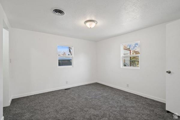 756 E 3rd St S, Ogden, UT 84404 - spare room with plenty of natural light, baseboards, dark carpet, and visible vents