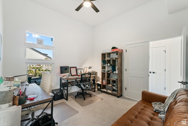 1823 W 180 N Street N, Hurricane, UT 84737 - carpeted office with ceiling fan and a high ceiling