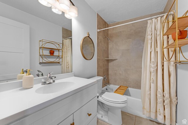 837 E 930 N, Pleasant Grove, UT 84062 - full bathroom with tile patterned flooring, vanity, shower / bath combo, and toilet