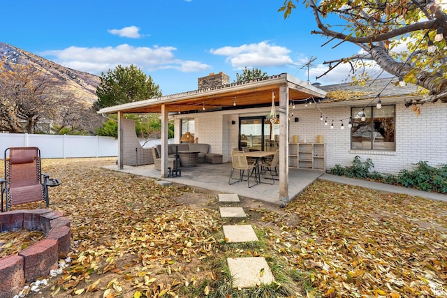 837 E 930 N, Pleasant Grove, UT 84062 - exterior space with a mountain view, an outdoor hangout area, and a patio area