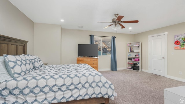 822 N 1120 E, Spanish Fork, UT 84660 - carpeted bedroom featuring ceiling fan and recessed lighting