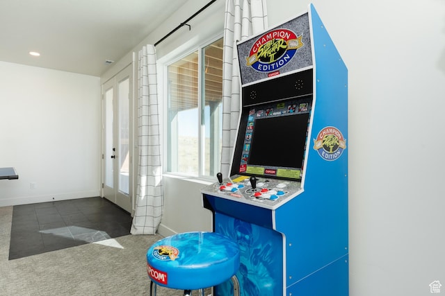 470 Lotus Dr Unit 149, Fish Haven, ID 83287 - playroom with carpet flooring, tile patterned flooring, baseboards, and recessed lighting