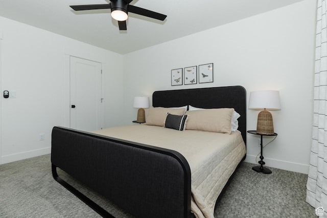 470 Lotus Dr Unit 149, Fish Haven, ID 83287 - carpeted bedroom featuring baseboards and a ceiling fan