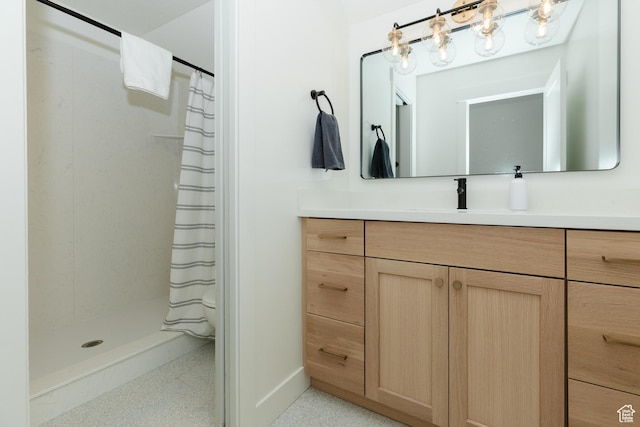 470 Lotus Dr Unit 149, Fish Haven, ID 83287 - bathroom featuring vanity, a shower with shower curtain, baseboards, and toilet