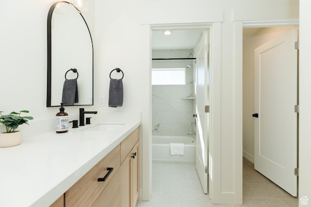 470 Lotus Dr Unit 149, Fish Haven, ID 83287 - bathroom featuring vanity, shower / bath combination, and tile patterned floors