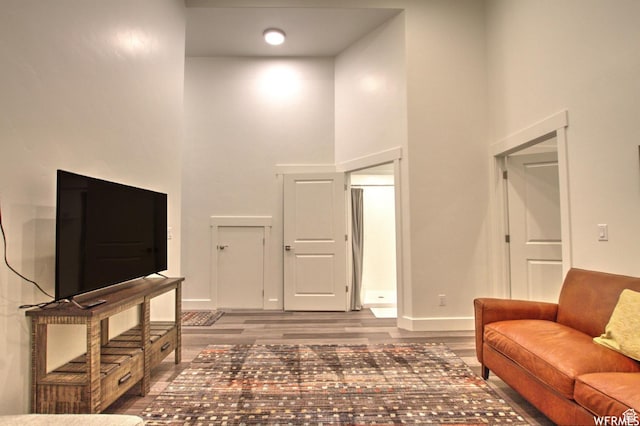 55 W Buttercup Ln Unit 33, Garden City, UT 84028 - living room featuring a towering ceiling and dark wood-type flooring