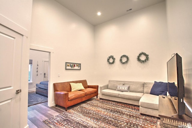 55 W Buttercup Ln Unit 33, Garden City, UT 84028 - living room with hardwood / wood-style floors and high vaulted ceiling