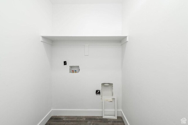1151 W High Plains Dr Unit 605, Grantsville, UT 84029 - laundry area with dark hardwood / wood-style flooring, washer hookup, and hookup for an electric dryer