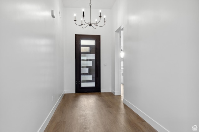 741 S 1800 W, Hurricane, UT 84737 - foyer entrance featuring baseboards, wood finished floors, and an inviting chandelier