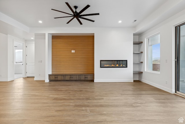 741 S 1800 W, Hurricane, UT 84737 - unfurnished living room with recessed lighting, ceiling fan, and light wood-style floors