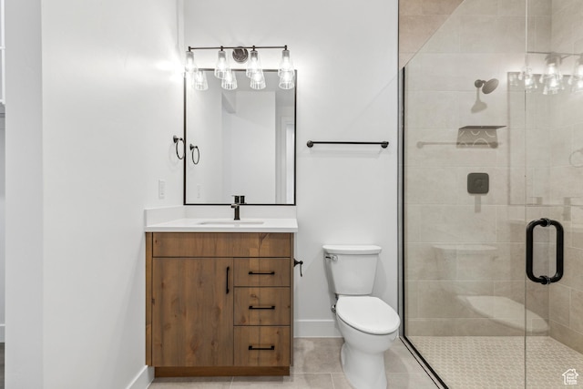 741 S 1800 W, Hurricane, UT 84737 - full bath featuring a stall shower, baseboards, toilet, tile patterned floors, and vanity