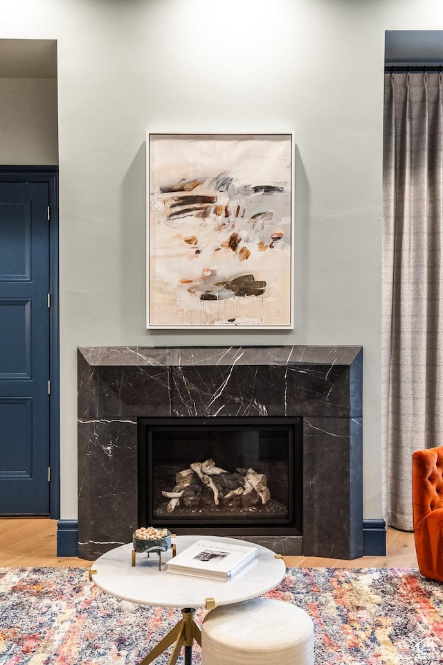 1515 E Bluff Point Dr, Draper, UT 84020 - detailed view of a fireplace and wood finished floors