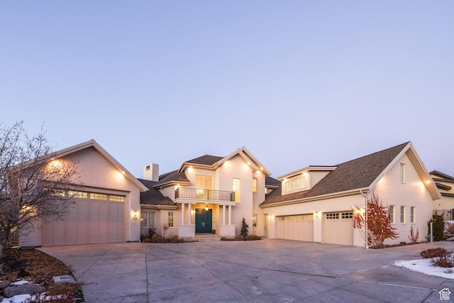 1515 E Bluff Point Dr, Draper, UT 84020 - view of front of house featuring a garage and a balcony