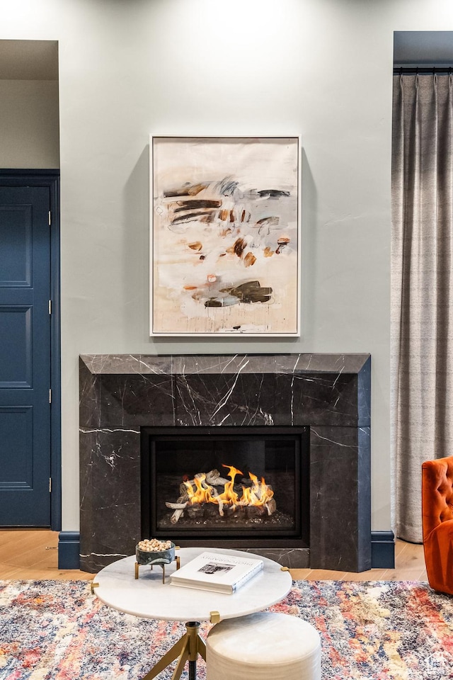 1515 E Bluff Point Dr, Draper, UT 84020 - detailed view of a high end fireplace and wood finished floors
