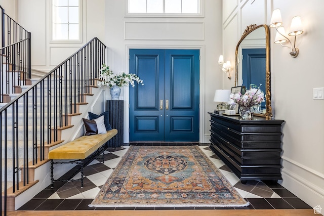 1515 E Bluff Point Dr, Draper, UT 84020 - tiled entryway featuring a high ceiling and a wealth of natural light